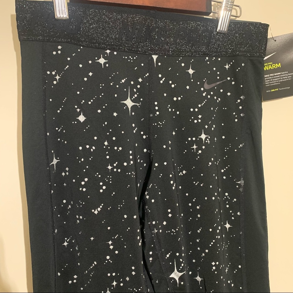Nike Pro Warm glitter star leggings (M)